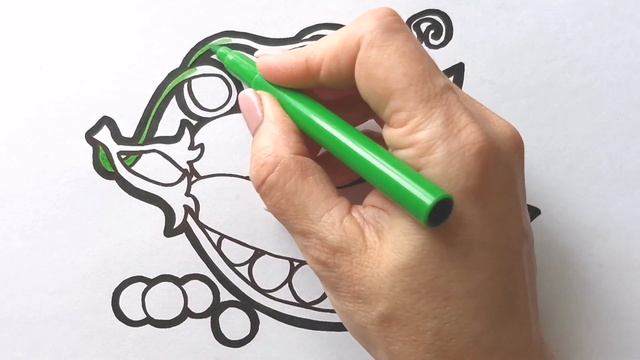 Как нарисовать ГОРОХ / раскраска для детей / Нарисуй Ка смотреть онлайн