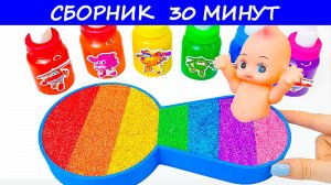 Сборник #10 мультиков для самых маленьких зрителей Кинетический песок. Новые игрушки. Слаймы. Звуки