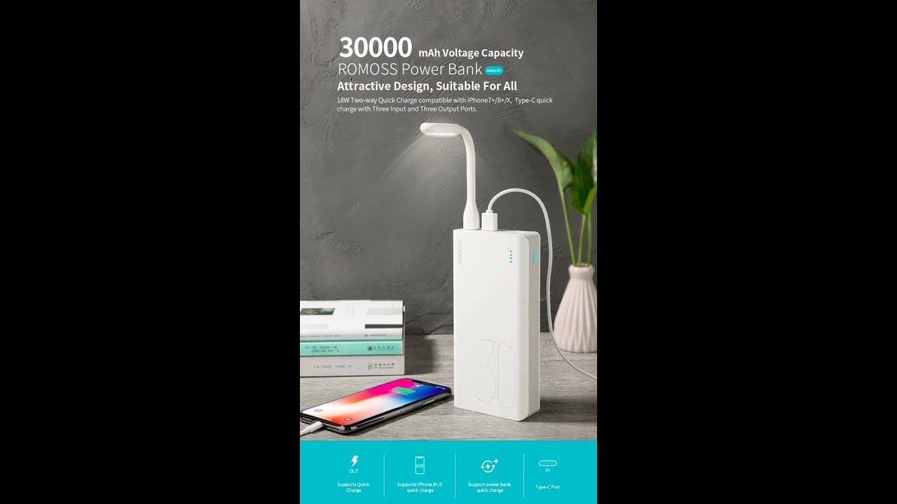 Power Bank ROMOSS 30000 мАч | товары с алиэкспресс от которых ты офигеешь смотреть онлайн