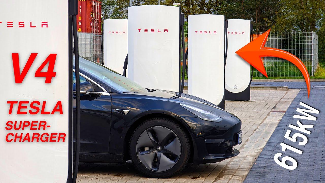 Neue TESLA V4 Supercharger in Deutschland getestet смотреть онлайн