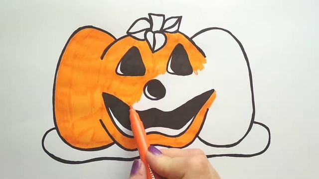 ТЫКВА НА ХЭЛЛОУИН / раскраска ТЫКВА НА ХЭЛЛОУИН / Нарисуй Ка смотреть онлайн
