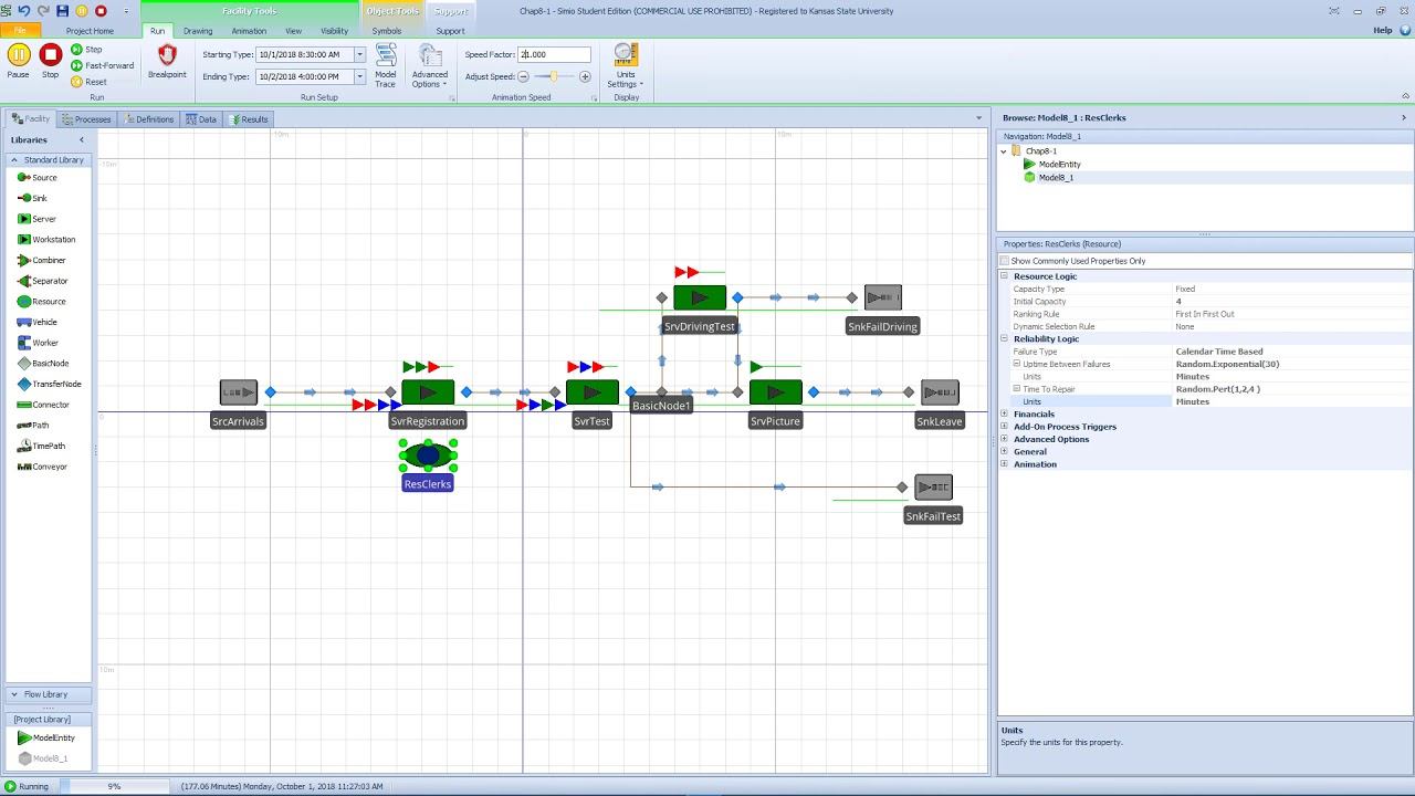 IMSE 643 Chapter 8-2 & 8-3 Of SIMIO Workbook - The DMV Office (2/7)