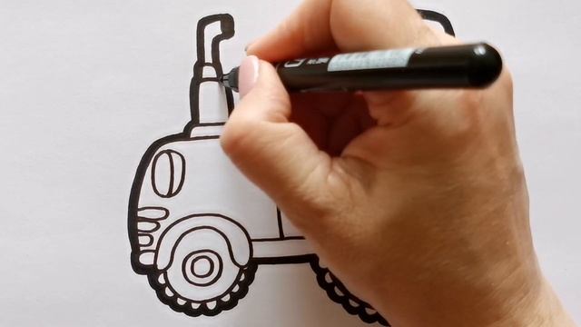 Как нарисовать ЗЕЛЕНЫЙ ТРАКТОР / раскраска для детей / Нарисуй Ка смотреть онлайн