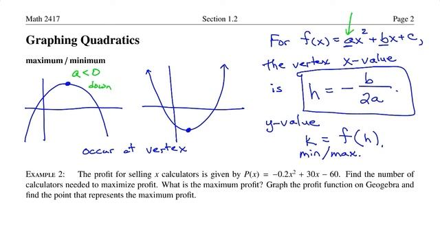 Business Calculus - Section 1.2 - Graphs of Functions смотреть онлайн