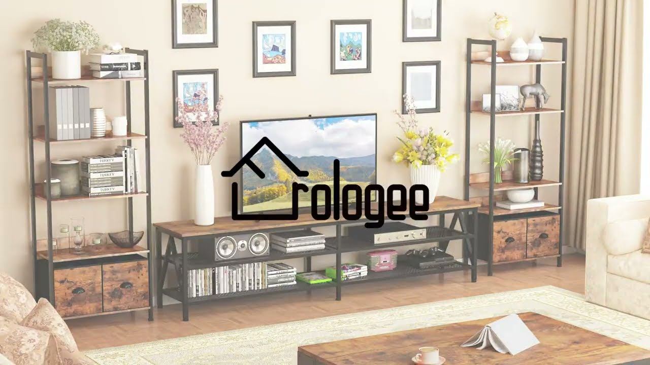 Best Furologee TV Stand for 65 70 inch TV, Long 63" TV Media Console Table, TV Cabinet смотреть онлайн