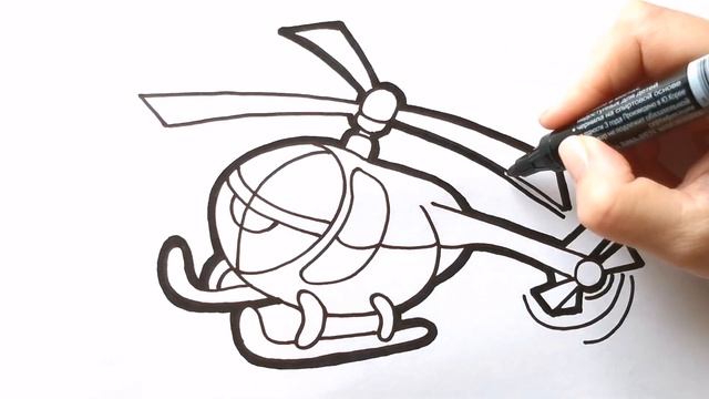 Как нарисовать ВЕРТОЛЕТ / раскраска для детей / Нарисуй Ка смотреть онлайн