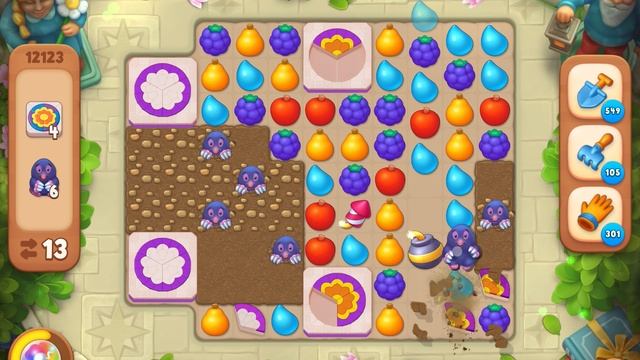 GardenScapes уровень 12123 без бустеров