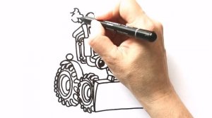 Как нарисовать СИНИЙ ТРАКТОР ГРЕЙДЕР / раскраска для детей / Нарисуй Ка