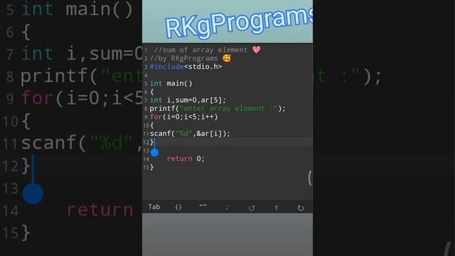 Sum of array element in c program 🥰| runtime program |1D array #RKgPrograms смотреть онлайн