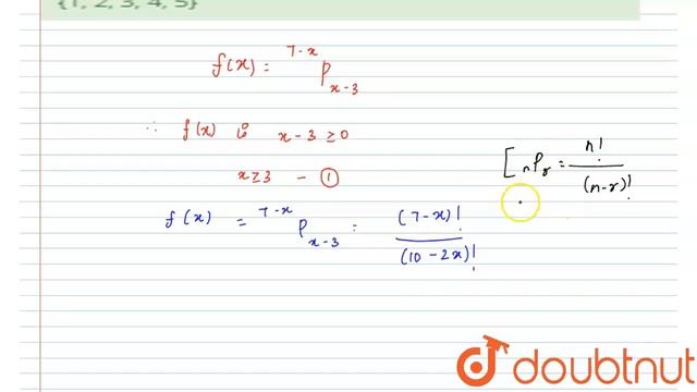 The range of the function `f(x)=""^(7-x)P_(x-3)` is | Class 12 Maths | Doubtnut смотреть онлайн