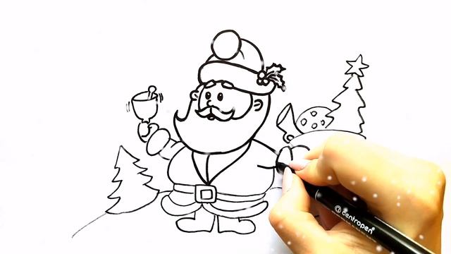 Как нарисовать ДЕДА МОРОЗА С ПОДАРКАМИ / Мультик раскраска ДЕД МОРОЗ / Нарисуй Ка смотреть онлайн