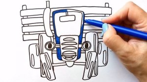 Как нарисовать СИНИЙ ТРАКТОР / Мультик раскраска ТРАКТОР / Нарисуй Ка