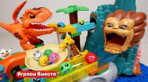 Обучающий конструктор для детей. Лабиринт ASMR с шариками: ДИНОЗАВРЫ. Развивашки для детей !