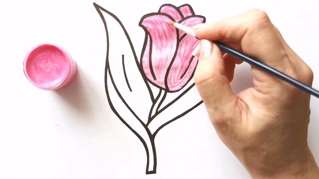 Как нарисовать ТЮЛЬПАН ЦВЕТОК / раскраска для детей / Нарисуй Ка смотреть онлайн