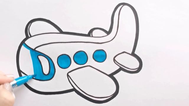 Как нарисовать САМОЛЕТ / раскраска для детей / Нарисуй Ка смотреть онлайн