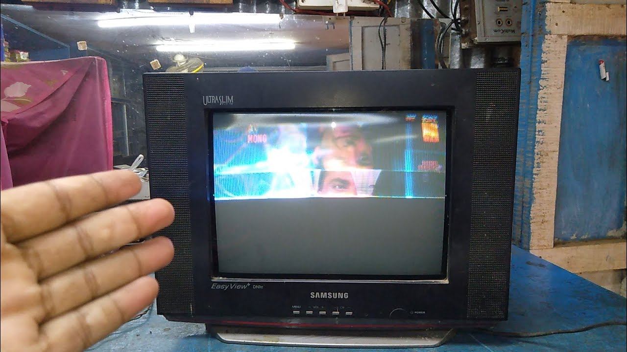 Samsung ultra slim 14 inch CRT TV, vertical picture jumping and height problem , смотреть онлайн