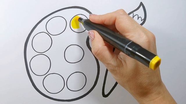 КРАСКИ И КИСТЬ ДЛЯ РИСОВАНИЯ / мультик раскраска для детей / Нарисуй Ка смотреть онлайн