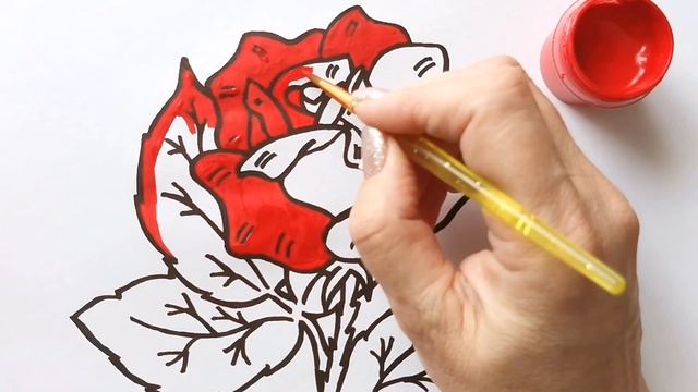 Как нарисовать РОЗУ ЦВЕТОК / раскраска для детей / Нарисуй Ка смотреть онлайн