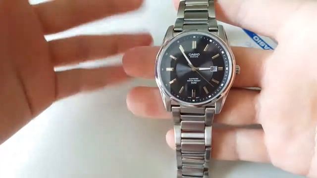 Обзор часов с сапфировым стеклом CASIO BEM 111D 1AVEF. Sapphire crystal watch CASIO BEM 11 смотреть онлайн
