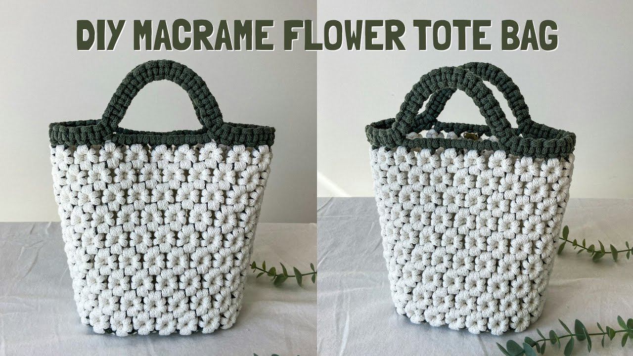 DIY | Macrame Flower Tote Bag Tutorial | Bolsa de macrame | 마크라메 꽃 가방 смотреть онлайн