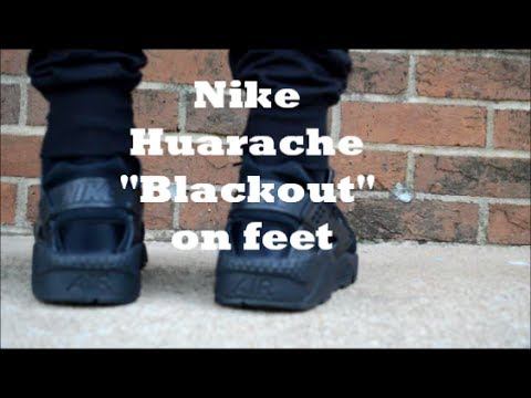 Nike Air Huarache "Triple Black" (2014) on feet смотреть онлайн