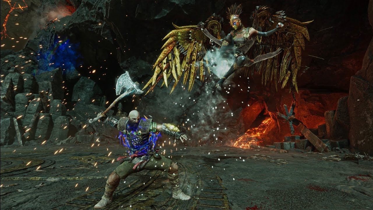 God of war Ragnarok-OP Kratos￼ berserkerZeus armor ￼Vs Gna valkyrie Queen (NO DAMAGE GMGOW) 4K PS5￼ смотреть онлайн