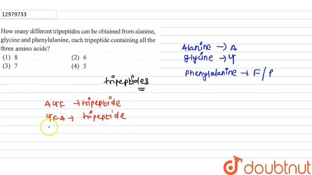 How many different tripeptides can be obtained from alanine, glycine and phenylalanine, each смотреть онлайн