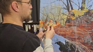 как в живописи маслом проводить тонкие веточки