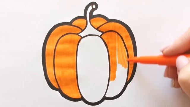 Как нарисовать ТЫКВУ / раскраска для детей / Нарисуй Ка смотреть онлайн