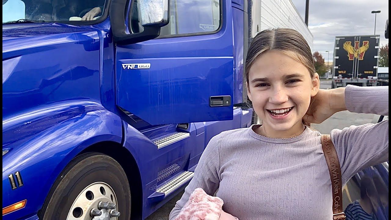 DRIVING with my GRANDPA in A HUGE TRUCK for the first time смотреть онлайн
