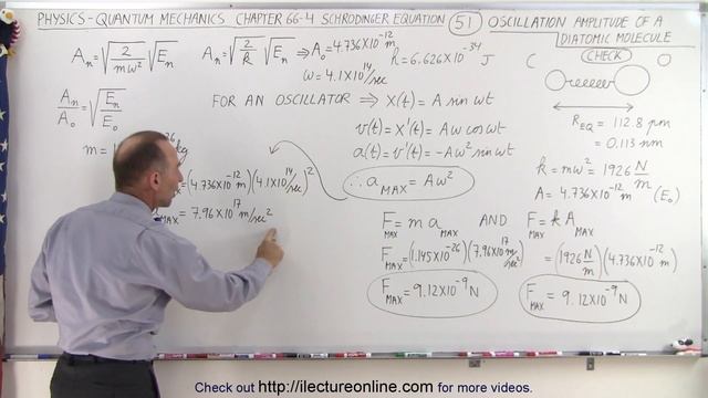 Physics - Ch 66 Ch 4 Quantum Mechanics: Schrodinger Eqn (51 of 92) Oscillator Amplitude - Diatomic смотреть онлайн