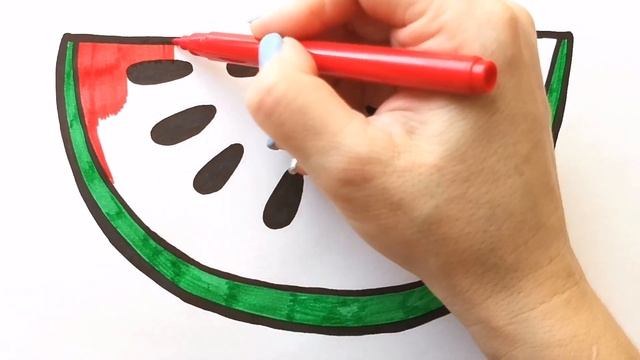 Как нарисовать АРБУЗ / Мультик раскраска АРБУЗ / Нарисуй Ка смотреть онлайн