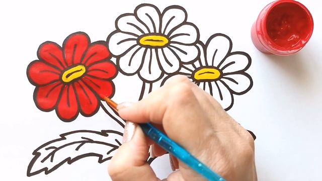 Как нарисовать ЦВЕТЫ ДЛЯ МАМЫ К 8 МАРТА / раскраска для детей / Нарисуй Ка смотреть онлайн