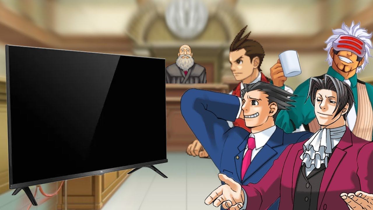 персонажы ace attorney, смотрят телевизор (ace attorney objection.lol) смотреть онлайн