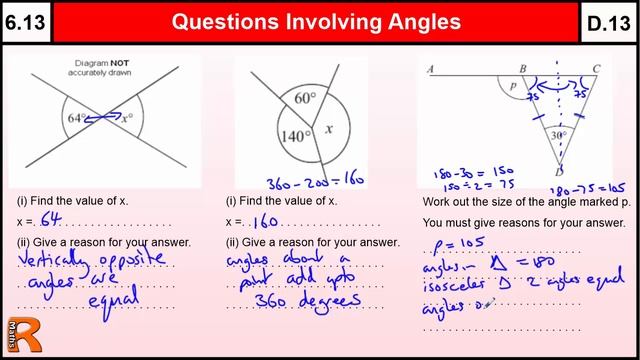 6.13 Questions Involving Angle rules - Basic Maths Core Skills Level 6 / GCSE Grade D смотреть онлайн