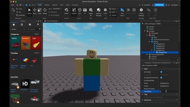 How to make a working dialog in Roblox Studio! (EASY!) смотреть онлайн
