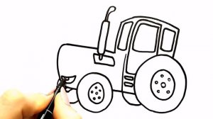 Как нарисовать СИНИЙ ТРАКТОР ДЛЯ ДЕТЕЙ/ мультик раскраска / Нарисуй Ка