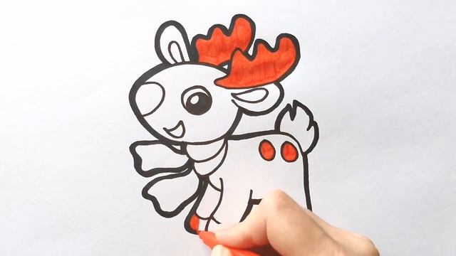 Как нарисовать ОЛЕНЁНКА / раскраска для детей / Нарисуй Ка смотреть онлайн