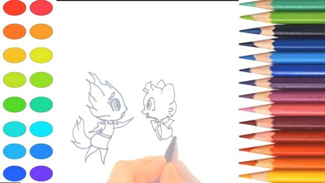 How to draw pixar made fire girl Ember Lumen (Lewis) and water boy Wade Ripple (Athie) смотреть онлайн