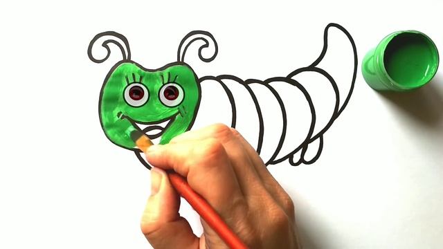 Как нарисовать ГУСЕНИЦУ / Мультик раскраска ГУСЕНИЦА / Нарисуй Ка смотреть онлайн