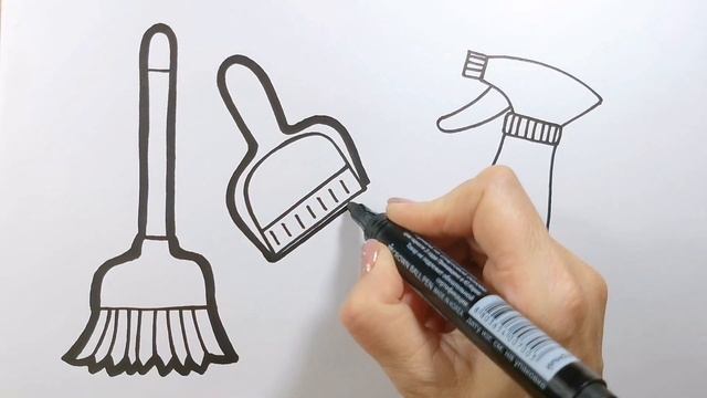 ИНСТРУМЕНТЫ ДЛЯ УБОРКИ / мультик раскраска для детей / Нарисуй Ка смотреть онлайн