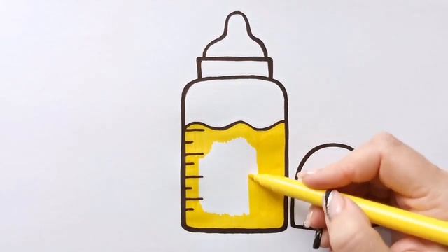 Как нарисовать БУТЫЛОЧКУ С СОСКОЙ ДЛЯ МАЛЫША / мультик раскраска для детей / Нарисуй Ка смотреть онлайн