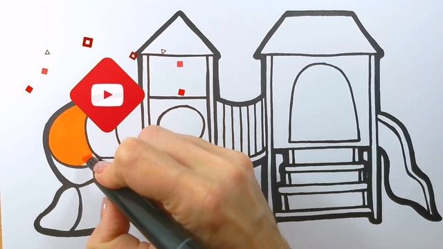 ДЕТСКАЯ ИГРОВАЯ ПЛОЩАДКА / мультик раскраска для детей / Нарисуй Ка смотреть онлайн