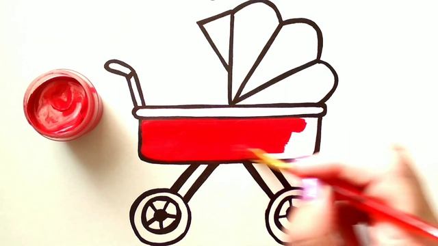 Как нарисовать КОЛЯСКУ / Мультик раскраска для детей КОЛЯСКА / Нарисуй Ка смотреть онлайн