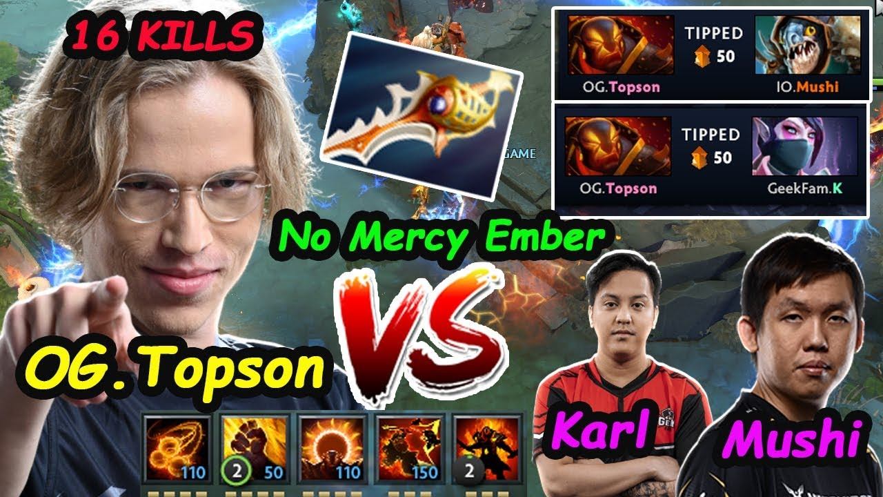 OG Topson [Ember Spirit] MIDLANE NO MERCY Divine Rapier Build vs Santino Mushi Dota 2 7.24b Gamepla смотреть онлайн