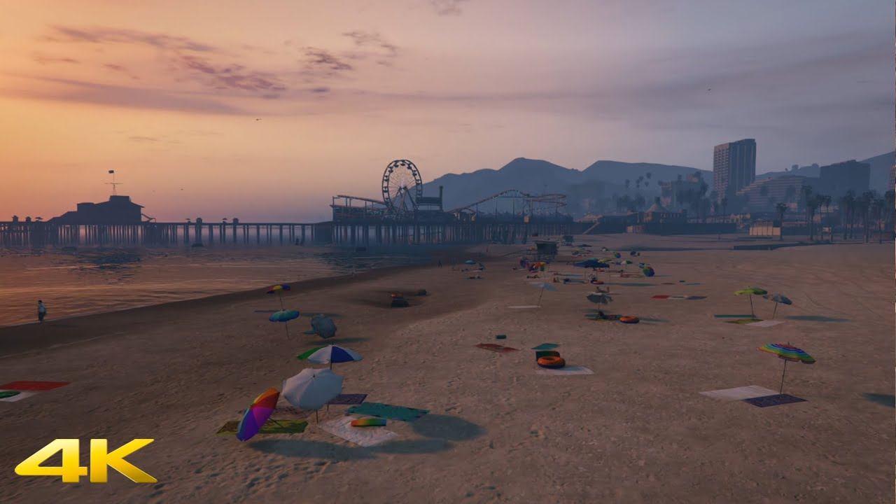 [4K] Beauty of Grand Theft Auto V - Vespucci Beach [OST Music] [Live Wallpaper] смотреть онлайн