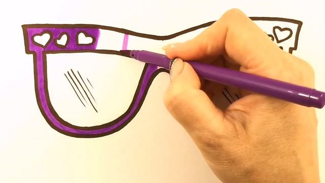 Как нарисовать ОЧКИ ОТ СОЛНЦА / раскраска для детей / Нарисуй Ка смотреть онлайн