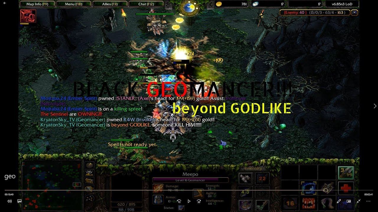 DotA LOD - BLACK Geomancer beyond GODLIKE!!!!!! смотреть онлайн