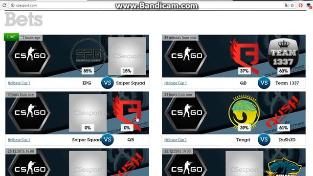 322 матч или Прогнозы CS:GO [24.12.2016] смотреть онлайн