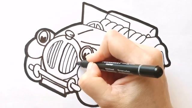 Как нарисовать КАДИЛЛАК / раскраска для детей / Нарисуй Ка смотреть онлайн